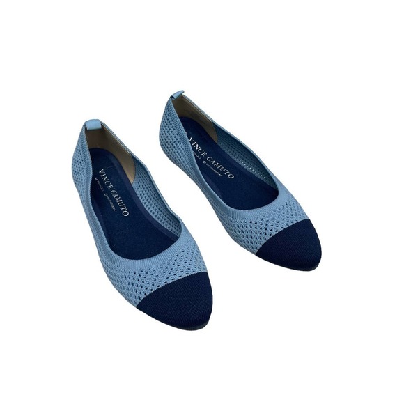 Vince Camuto Femils Blue Washable Cap Toe Ballet Flat - Size 6 1/2 - Picture 12 of 14